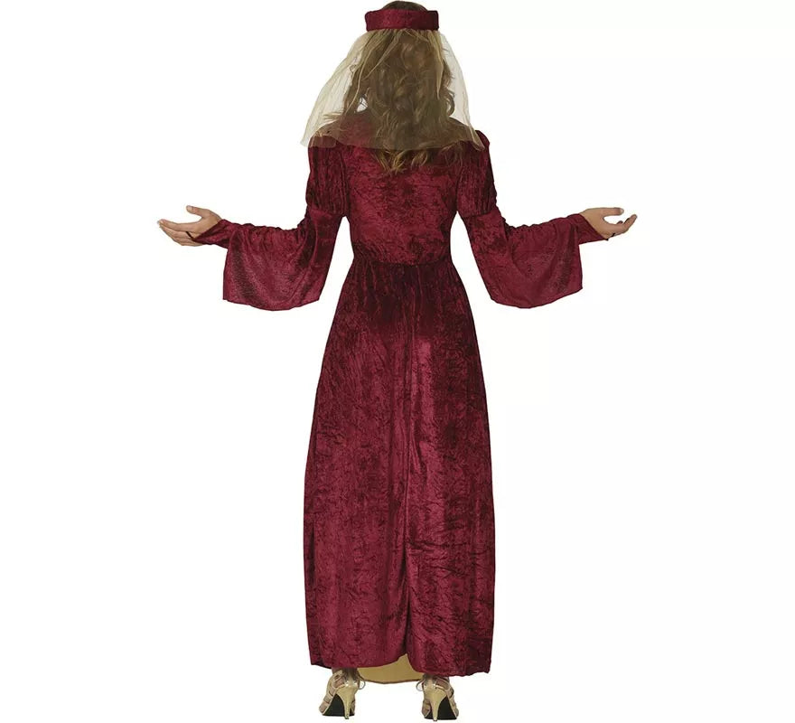 Translation missing: es.Disfraz de Dama Medieval Granate para mujer