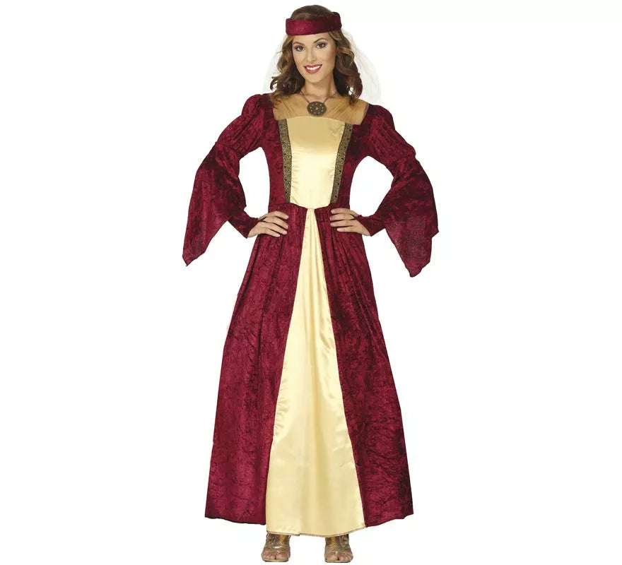 Translation missing: es.Disfraz de Dama Medieval Granate para mujer