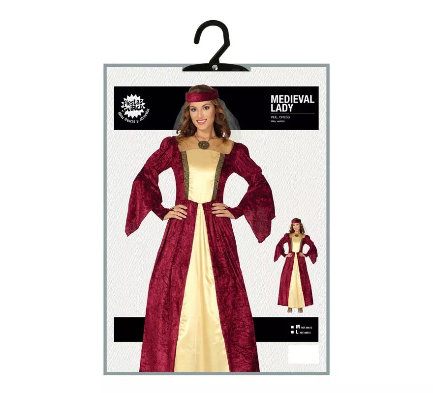 Translation missing: es.Disfraz de Dama Medieval Granate para mujer