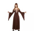 Disfraz de Dama Medieval Marrón para niña