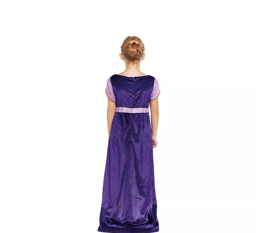 Translation missing: it.Disfraz de Dama Medieval morado y lila para niña