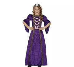 Costume da dama medievale viola per bambina