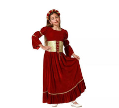 Costume da donna rinascimentale medievale rossa per ragazza
