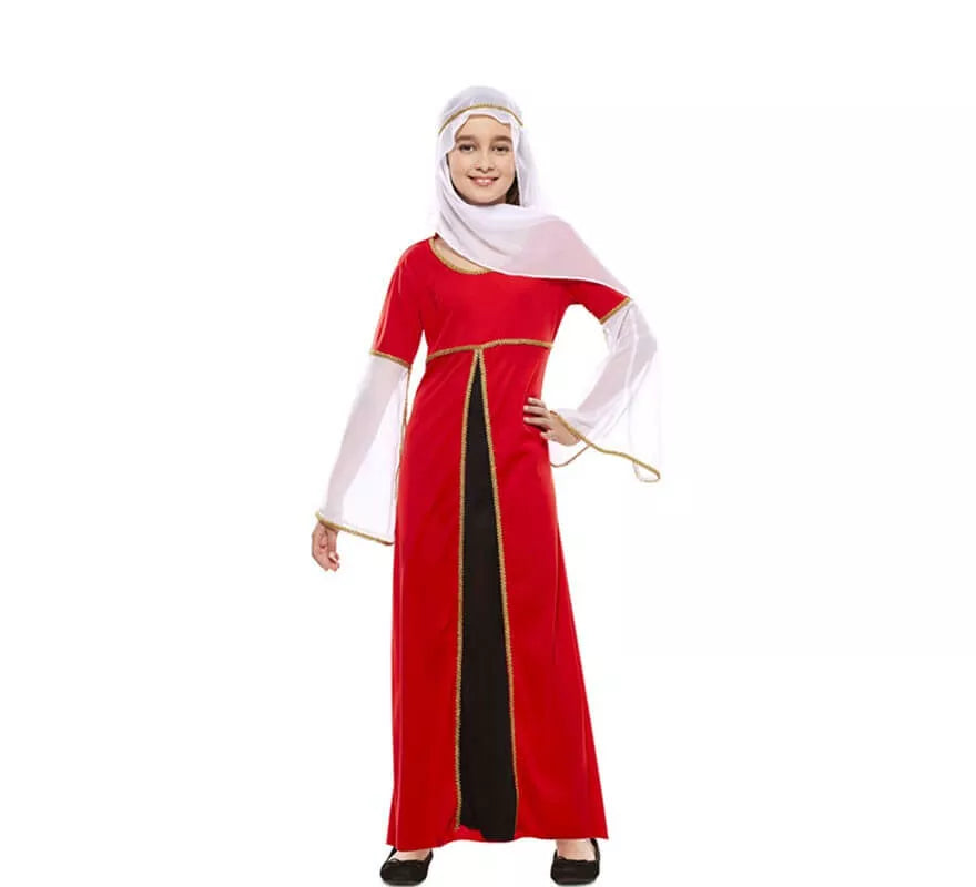 Translation missing: es.Disfraz de Dama Medieval Roja para niña