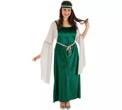 Costume da donna medievale verde per donna