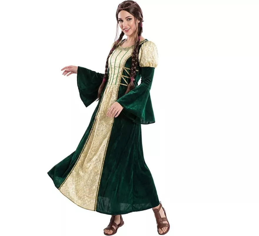 Translation missing: es.Disfraz de Dama Medieval Verde para mujer
