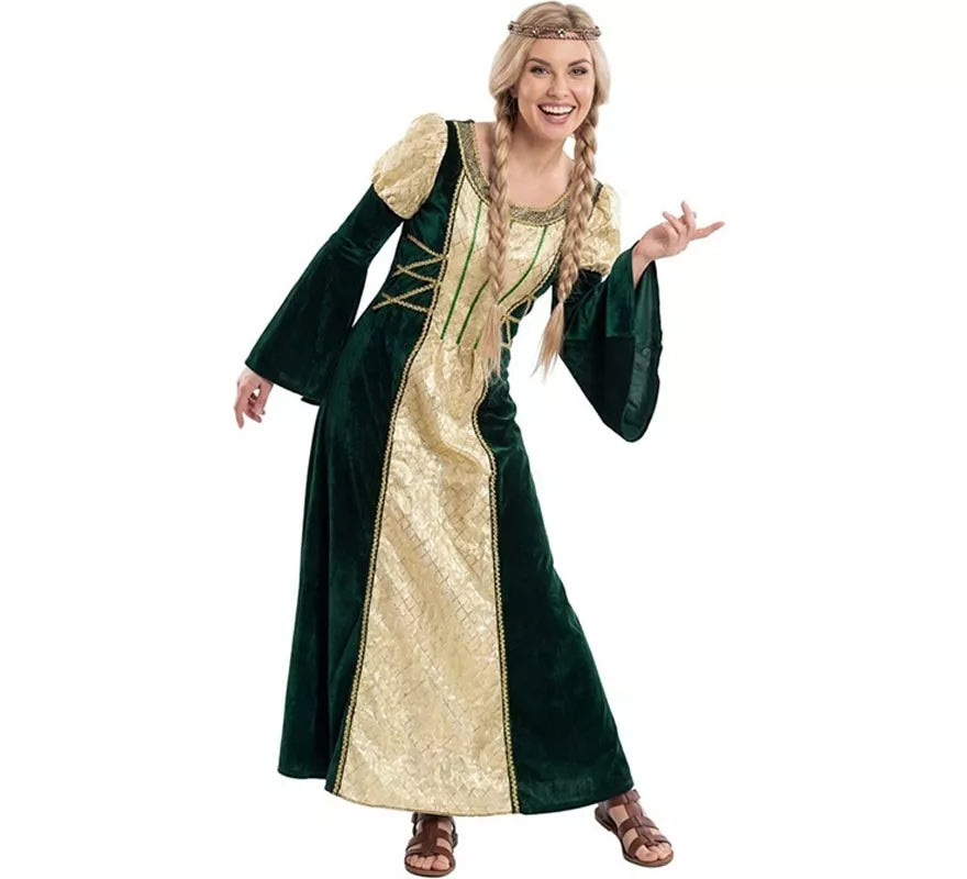 Translation missing: es.Disfraz de Dama Medieval Verde para mujer