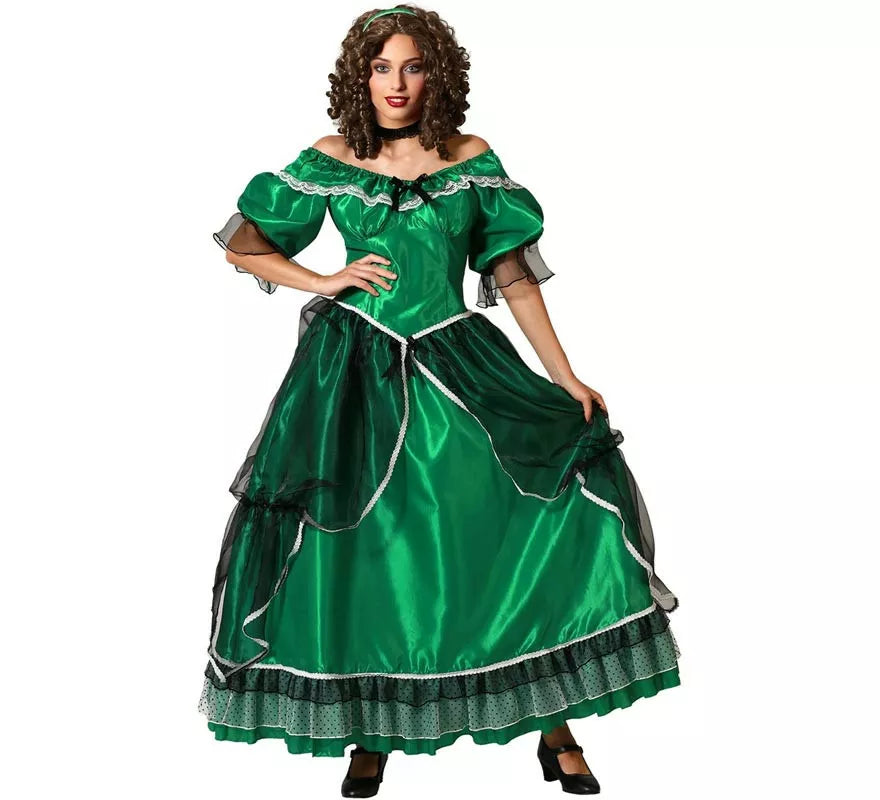 Translation missing: it.Disfraz de Dama Sureña verde para mujer