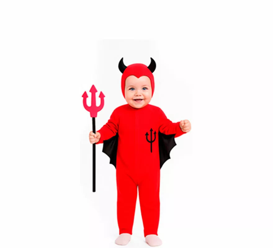 Translation missing: it.Disfraz de Demonio con tridente dibujado para niño y bebé