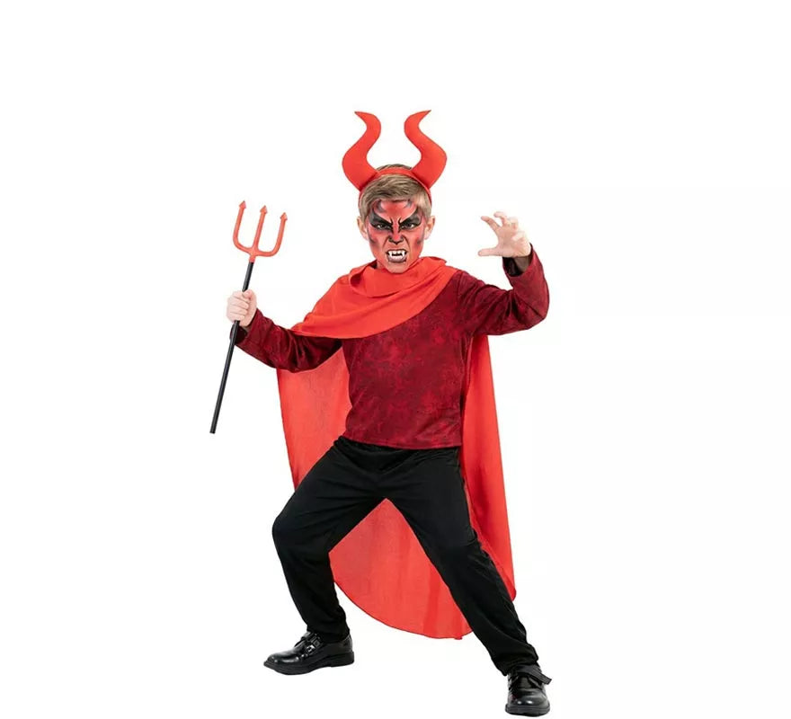 Translation missing: it.Disfraz de Demonio Cornudo Rojo para niño