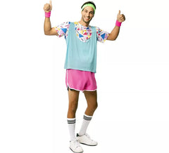 Costume da atleta anni '80 con polsini per uomo