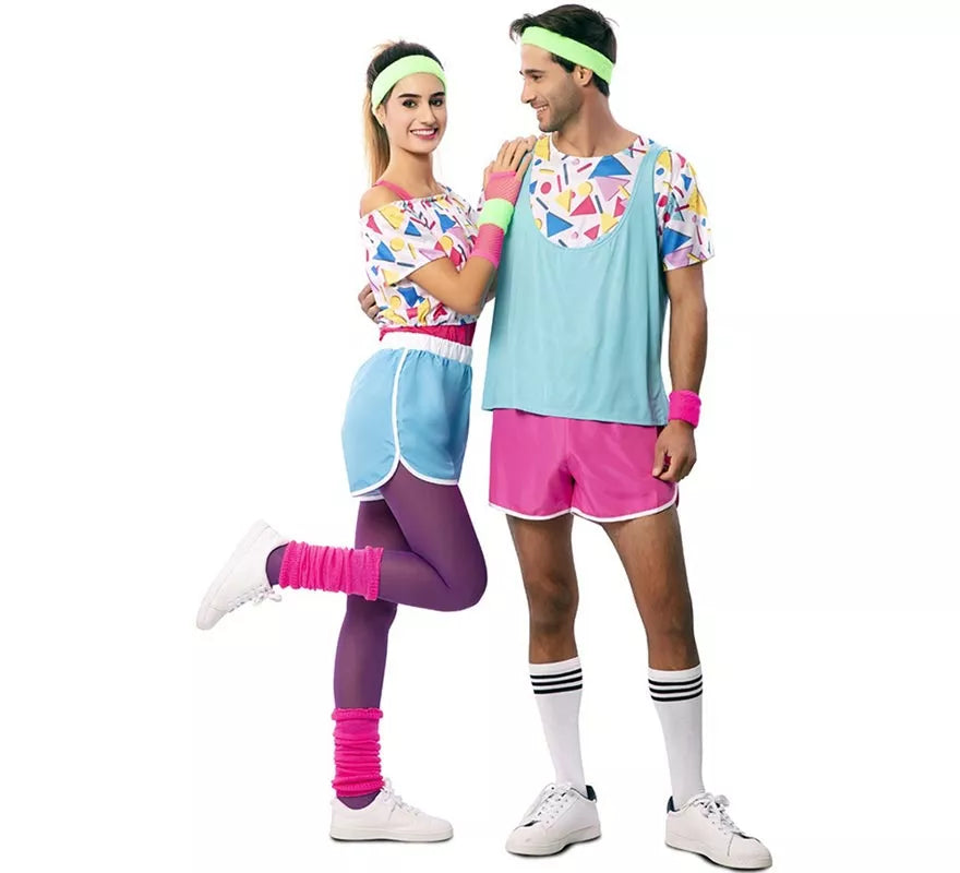 Translation missing: it.Disfraz de Deportista de los años 80 con muñequeras para hombre