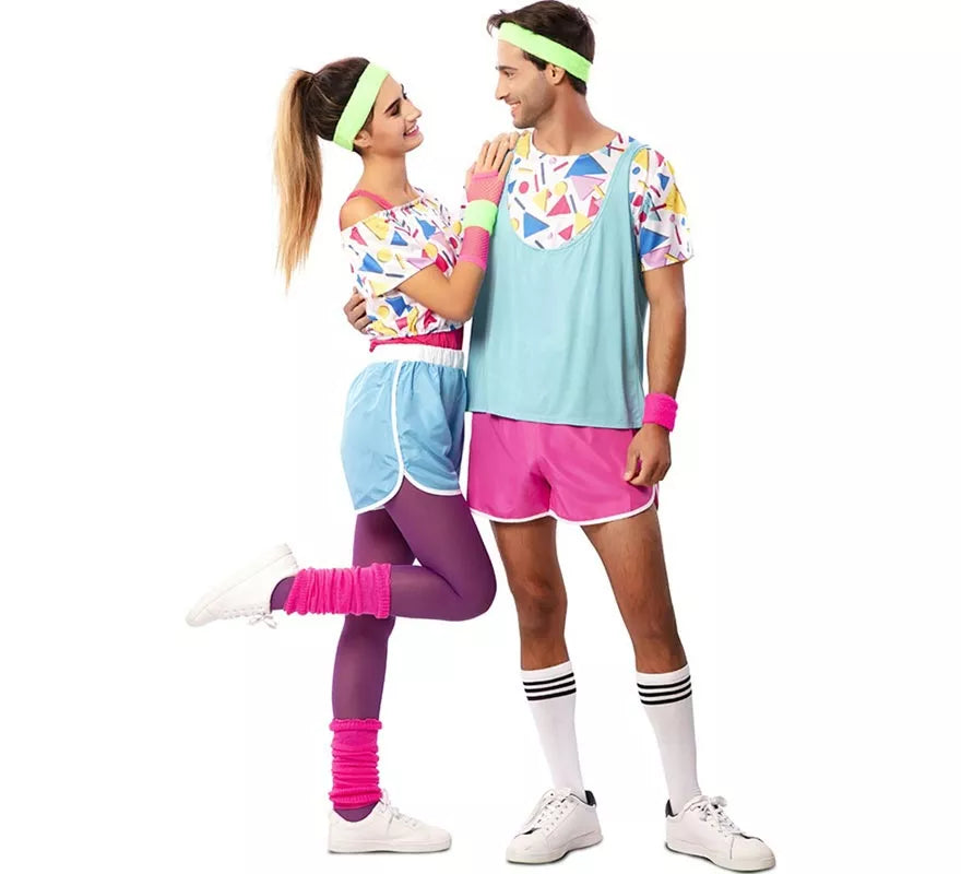 Translation missing: it.Disfraz de Deportista de los años 80 con muñequeras para mujer
