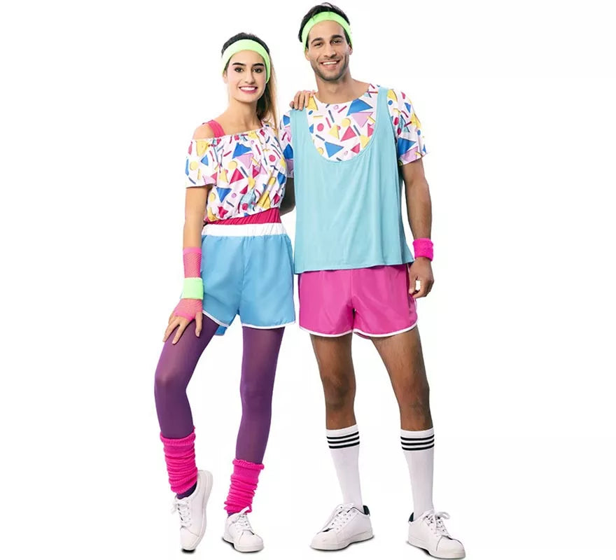 Translation missing: it.Disfraz de Deportista de los años 80 con muñequeras para mujer