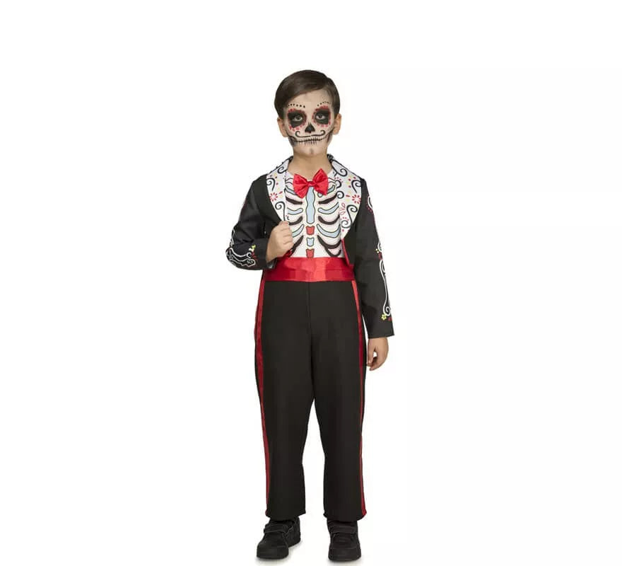 Translation missing: es.Disfraz de Día De Los Muertos Negro para niño
