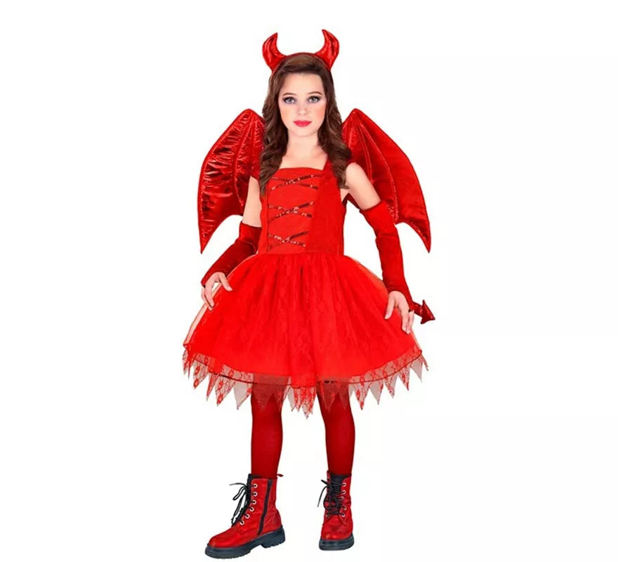 Translation missing: it.Disfraz de Diabla con Alas y Cuernos para niña