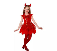 Costume da diavolo con corna per bambina