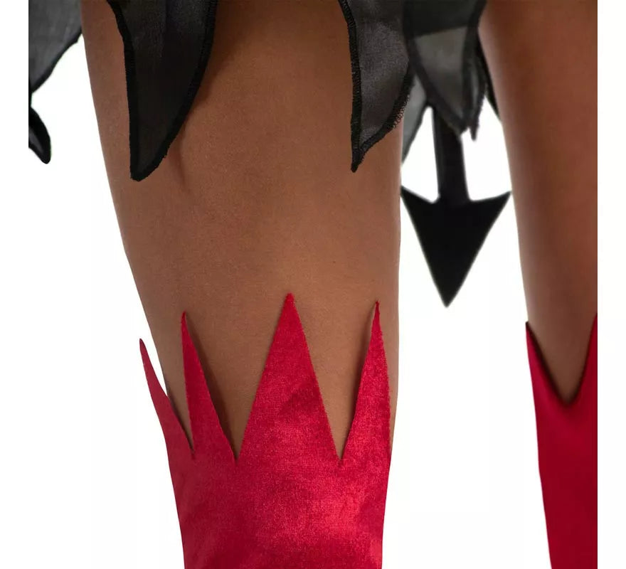 Translation missing: it.Disfraz de Diablesa rojo y negro con alas para mujer