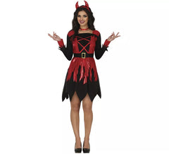 Costume da diavolo rosso e nero per donna