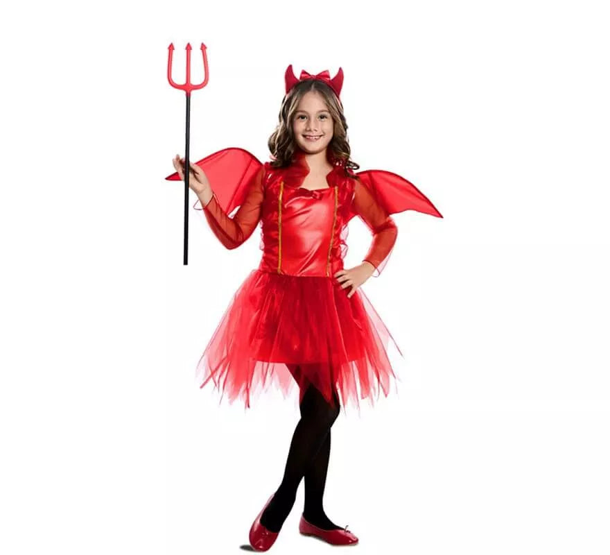 Translation missing: it.Disfraz de Diablilla Roja con Alas para niña