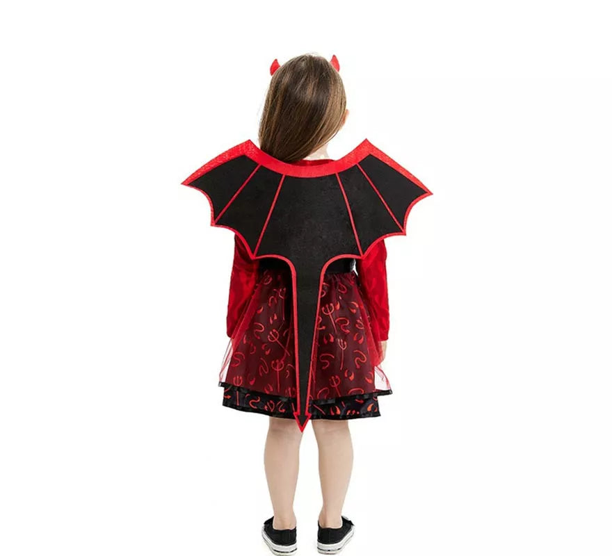Translation missing: it.Disfraz de Diablilla roja con diadema y alas para bebé y niña