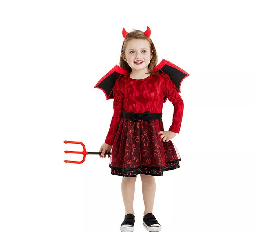 Translation missing: it.Disfraz de Diablilla roja con diadema y alas para bebé y niña
