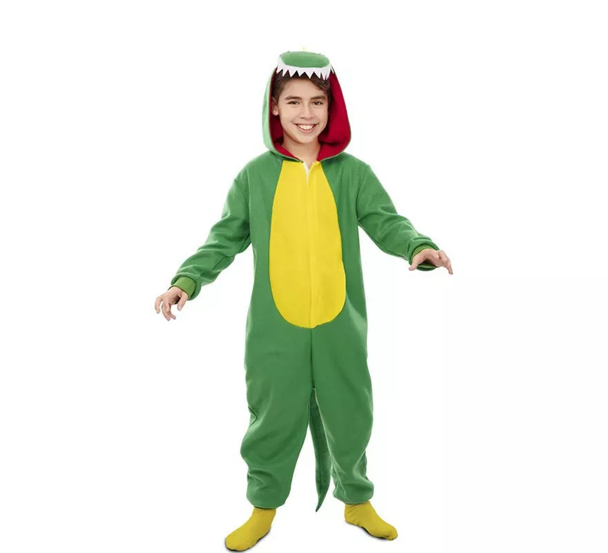 Translation missing: it.Disfraz de Dinosaurio Kugurumi verde y amarillo para niños