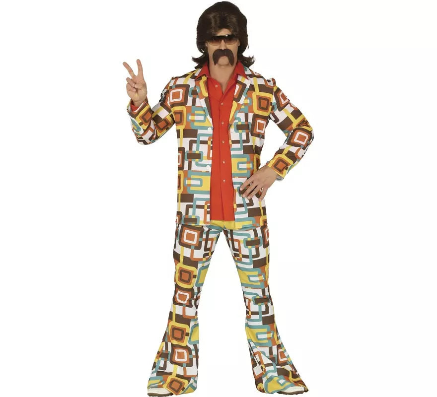 Translation missing: it.Disfraz de Disco Años 70 Multicolor para hombre