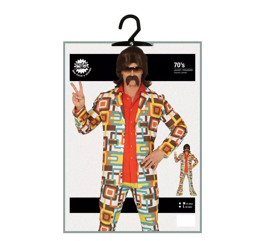 Disfraz de Disco Años 70 Multicolor para hombre