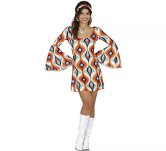 Costume da discoteca vestito anni '70 da donna
