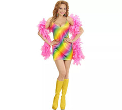 Costume da discoteca arcobaleno per donna