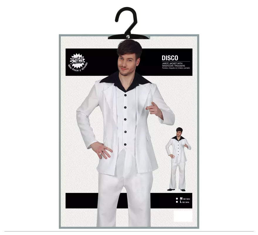 Translation missing: it.Disfraz de Disco Blanco y Negro para Hombre