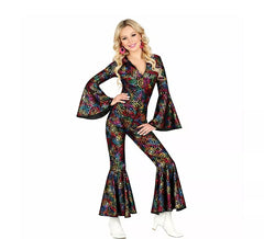 Costume da discoteca svasato da donna anni '70