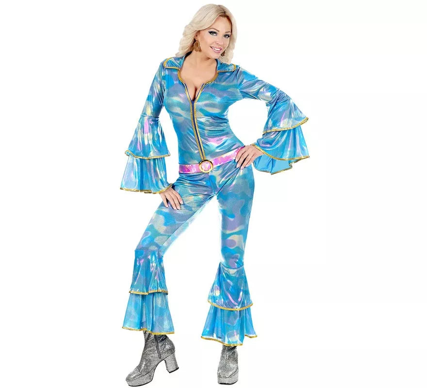 Translation missing: es.Disfraz de Disco de los años 70 azul para mujer