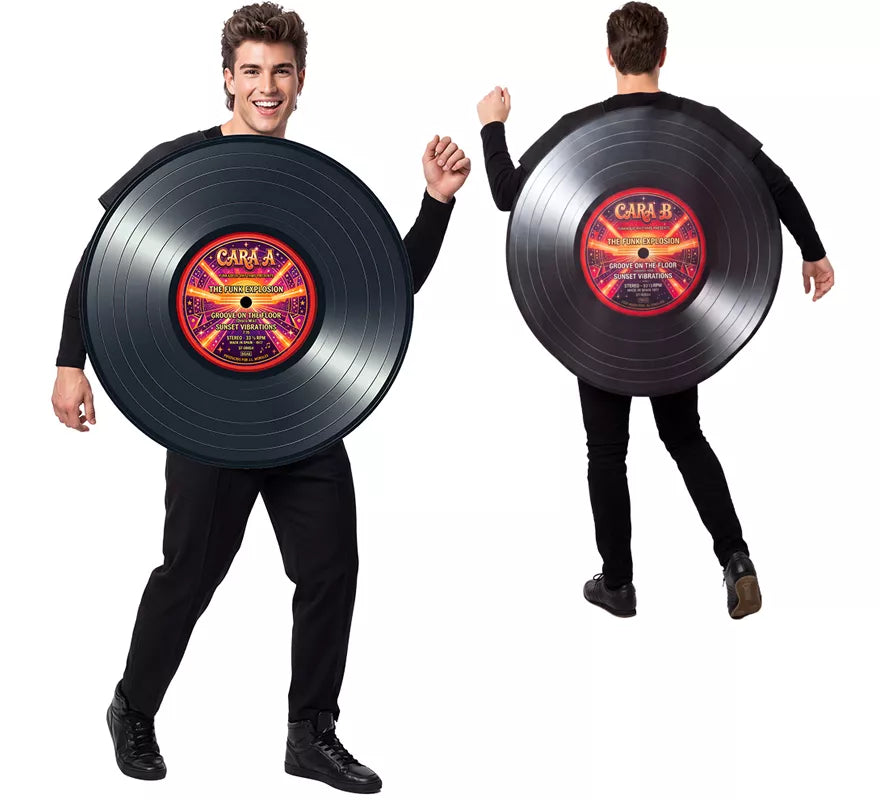 Translation missing: it.Disfraz de Disco de Vinilo Retro para adultos