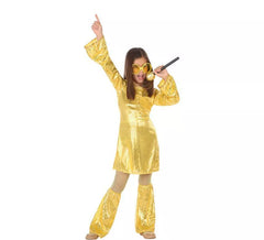 Costume da Discoteca dorato per bambina
