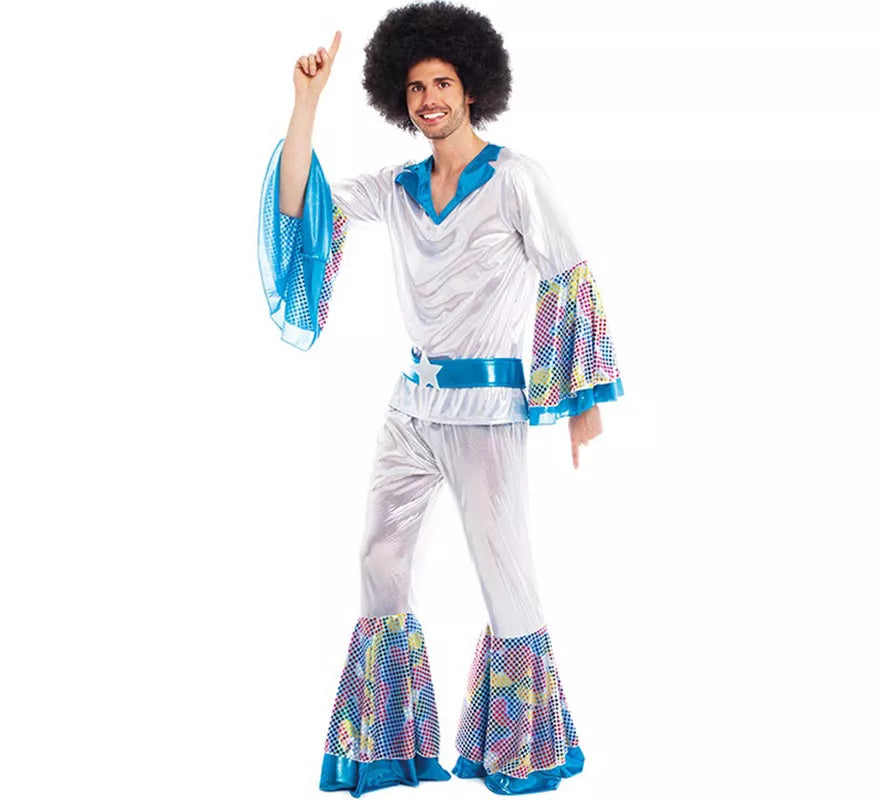 Translation missing: it.Disfraz de Disco Man plateado para hombre