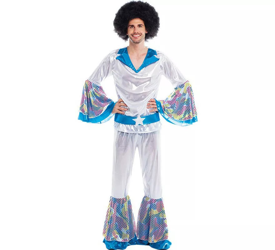 Translation missing: it.Disfraz de Disco Man plateado para hombre