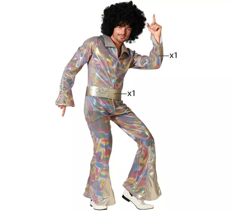 Disfraz de Disco multicolor para hombre