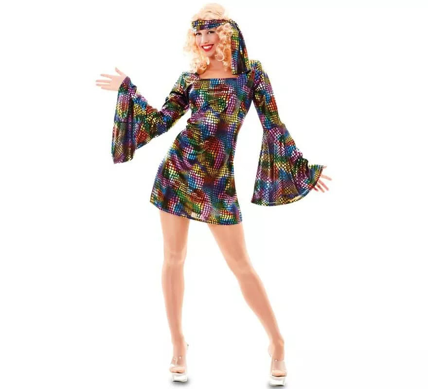 Translation missing: es.Disfraz de Disco multicolor para mujer