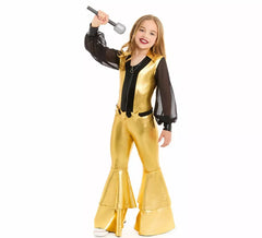 Costume da discoteca dorato per ragazza