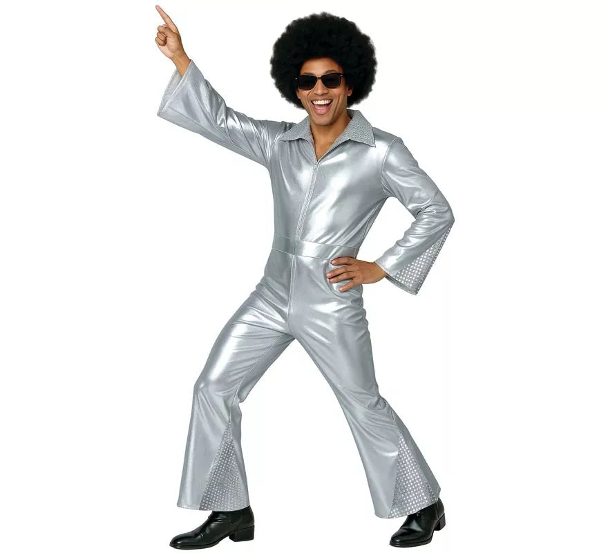Translation missing: it.Disfraz de Disco plata para hombre