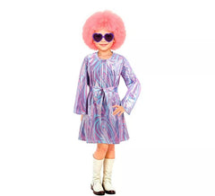 Costume da discoteca psichedelico lilla per ragazza