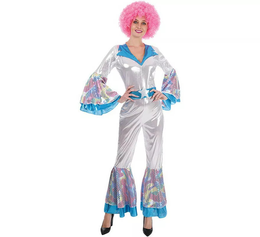 Translation missing: it.Disfraz de Disco Woman plateado para mujer
