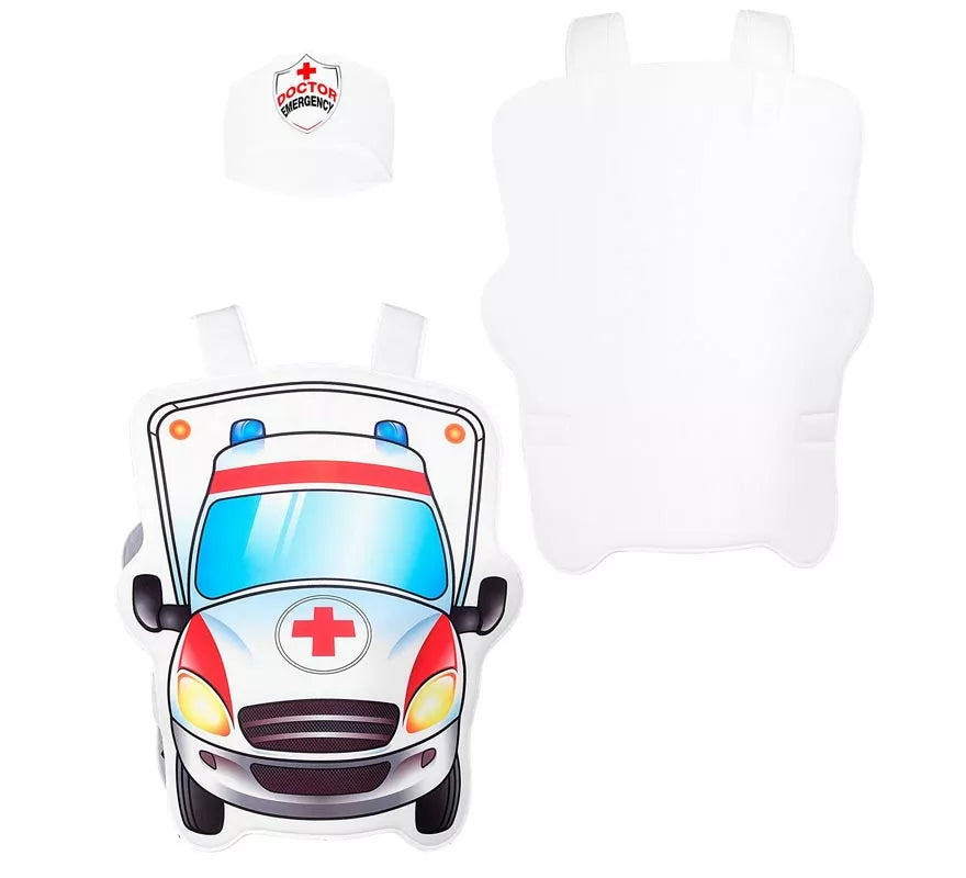 Translation missing: it.Disfraz de Doctor blanco en Ambulancia con gorro para niños