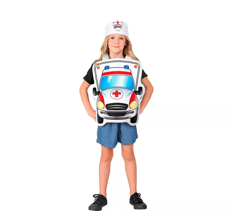 Translation missing: it.Disfraz de Doctor blanco en Ambulancia con gorro para niños