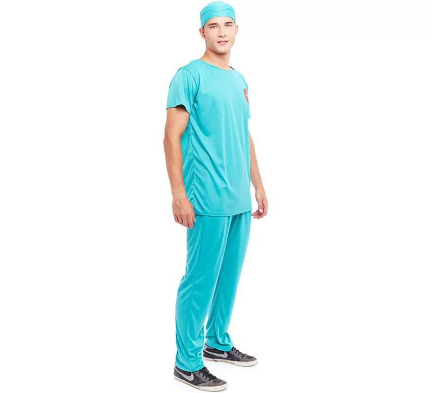 Disfraz de Doctor Cirujano azul para hombre