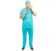 Disfraz de Doctor Cirujano azul para hombre