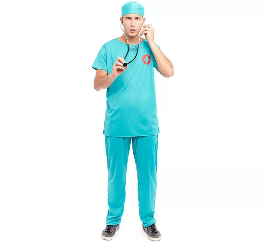 Translation missing: it.Disfraz de Doctor Cirujano azul para hombre