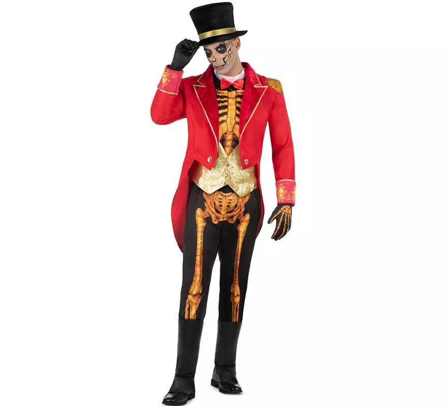 Translation missing: it.Disfraz de Domador Esqueleto con sombrero para hombre